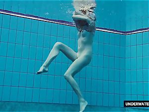 scorching ginormous titted nubile Lera swimming in the pool
